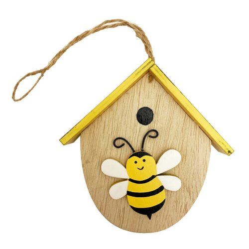 Tavaszi dekorációs figura (sárga tetős házikó méhecskével)  -  vásároljon online minőségi fajátékokat