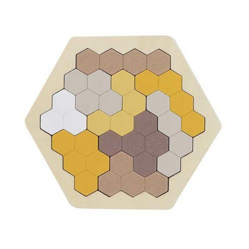 Fa tetrisz játék (hatszög, barna)  -  vásároljon online minőségi fajátékokat