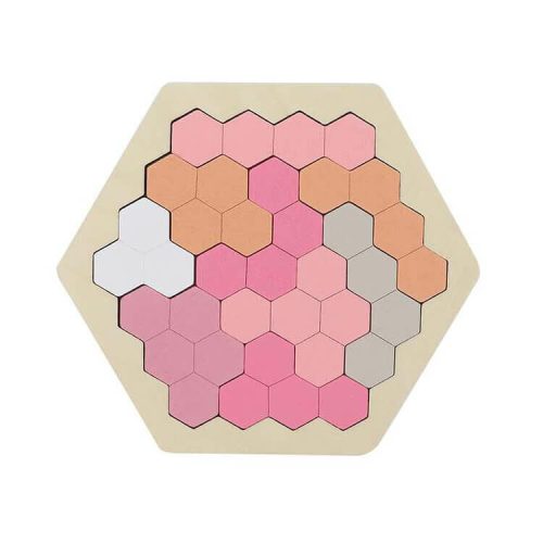 Fa tetrisz játék (hatszög, pink)