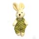Plüss húsvéti nyuszi bézs színben (fiú, fehér pöttyös zöld ruhában)  -  vásároljon online minőségi fajátékokat