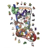 Fa puzzle, színes A5 méretű (Mikulás zokni)  -  vásároljon online minőségi fajátékokat