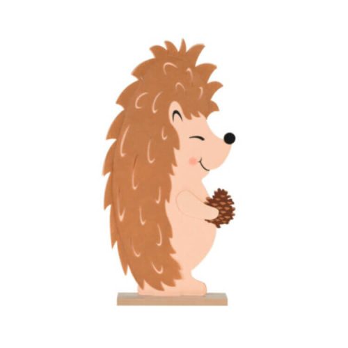 Őszi dekorációs figura (süni, kezében toboz)  -  vásároljon online minőségi fajátékokat