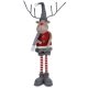 Karácsonyi dekorációs figura (rénszarvas szürke sapkában, piros pulcsiban)  -  vásároljon online minőségi fajátékokat