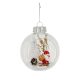 Karácsonyfadísz (átlátszó gömbben fehér karácsonyfa Mikulással, száraz kóróval)  -  vásároljon online minőségi fajátékokat