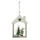 Karácsonyi dekoráció (fehér tetejű házikóban rénszarvas és fenyőfa)  -  vásároljon online minőségi fajátékokat