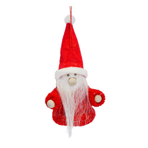 Karácsonyfadísz (manó, kötött piros ruhában)  -  vásároljon online minőségi fajátékokat
