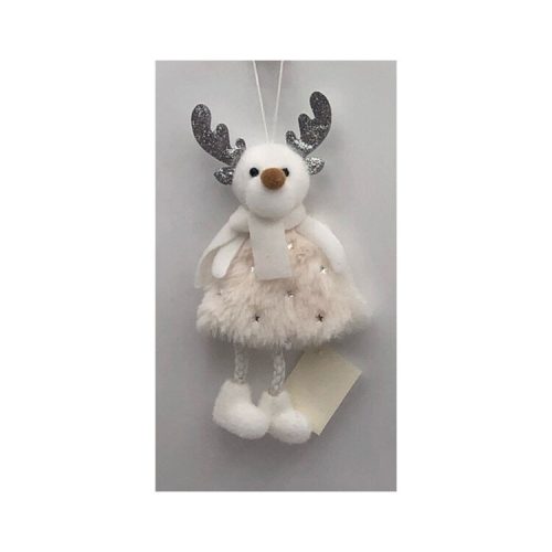 Karácsonyi dekoráció (fehér rénszarvas, csillagos bundában)  -  vásároljon online minőségi fajátékokat
