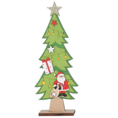 Karácsonyi asztaldísz (zöld karácsonyfa Mikulással)  -  vásároljon online minőségi fajátékokat