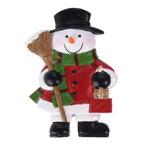 Karácsonyi hűtőmágnes (hóember seprűvel)  -  vásároljon online minőségi fajátékokat