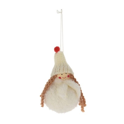 Karácsonyi dekoráció (fehér, kreppelt hajú lány)  -  vásároljon online minőségi fajátékokat