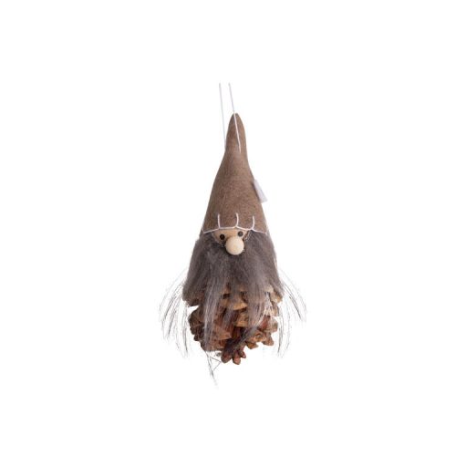Karácsonyi dekoráció (toboz orrszakáll, barna sapkában)  -  vásároljon online minőségi fajátékokat