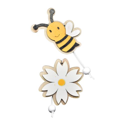 Tavaszi dekoráció 2 db-os (méhecske fehér virággal)