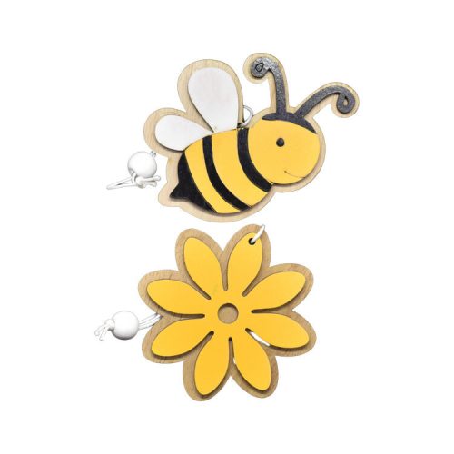 Tavaszi dekoráció 2 db-os (méhecske sárga virággal)