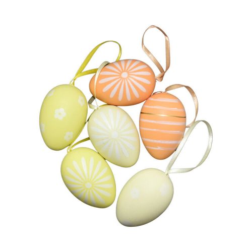 Húsvéti tojás 6 db-os (narancssárga, virág mintával)