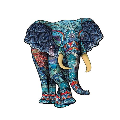 Fa puzzle, színes A4 méretű 150 db-os (elefánt)