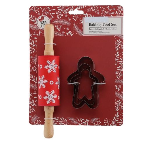 Mintás sodrófa 23 cm, kiszúróformával (mézeskalács figura)  -  vásároljon online minőségi fajátékokat