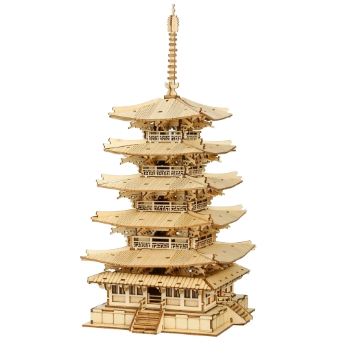 Rolife 3D fa puzzle – Ötszintes pagoda
