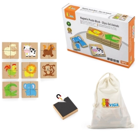 Mágneses fa puzzle - állatok