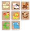 Mágneses fa puzzle - állatok