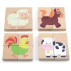 Mágneses fa puzzle - állatok