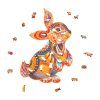 Fa puzzle, színes A5 méretű (nyúl)