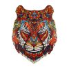 Fa puzzle, színes A5 méretű (tigris)