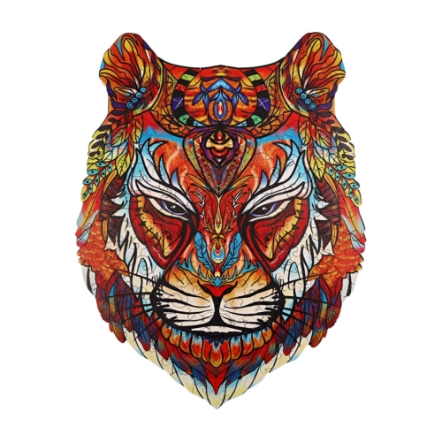 Fa puzzle, színes A5 méretű (tigris)