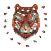 Fa puzzle, színes A5 méretű (tigris)