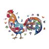 Fa puzzle, színes A5 méretű (kakas)