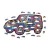 Fa puzzle, színes A5 méretű (autó)