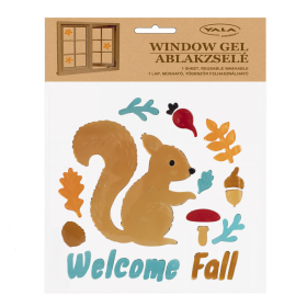 Zselés ablakdísz (mókus Welcome Fall feirattal)