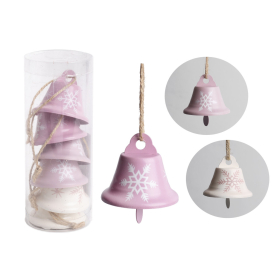 Karácsonyfadísz - fém harangok 6 db-os (zöld)