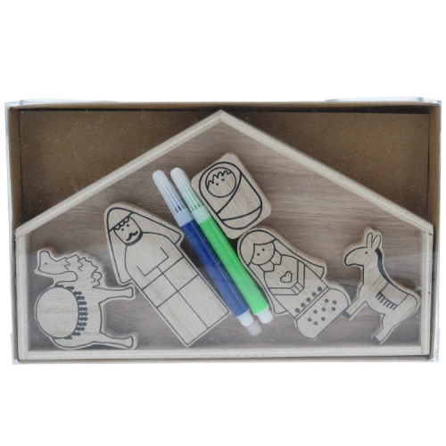 Színezhető jászol - 4 db filccel - tevés (Betlehem)