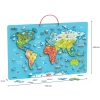 Mágneses világtérkép kirakó + törölhető tábla (V)
