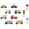 Autókészlet fa dobozban (12 db-os)