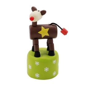 Karácsonyi nyomogatós figura (rénszarvas)