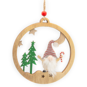   Karácsonyi ajtódísz - gömbdísz (orrtörp csíkos sapkában)