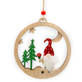   Karácsonyi ajtódísz - gömbdísz (orrtörp csillagos sapkában)