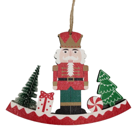 Karácsonyi ajtódísz - diótörő, ajándék, fenyő