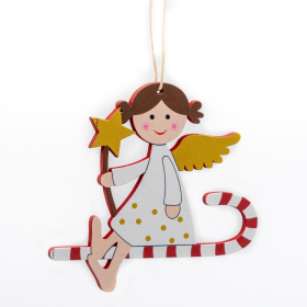 Karácsonyfadísz (Angyal csíkos nyalókán)