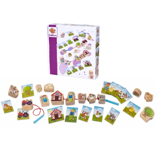 Eichhorn Fűzős fajáték 13 db-os (farmos)