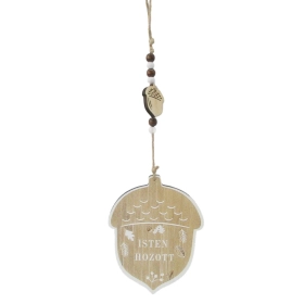   Őszi dekoráció - Ajtódísz (makk, Isten hozott felírattal)