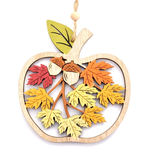 Őszi dekoráció - Ajtódísz (alma, levelekkel, makkal)