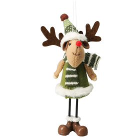 Dekorációs figura - álló rénszarvas (zöld)