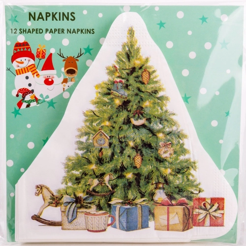 Karácsonyi forma szalvéta (12 db) - Karácsonyfa